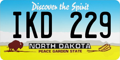 ND license plate IKD229