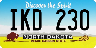 ND license plate IKD230