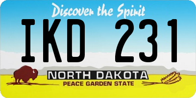 ND license plate IKD231