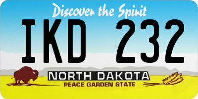 ND license plate IKD232