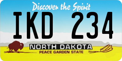 ND license plate IKD234