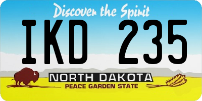 ND license plate IKD235