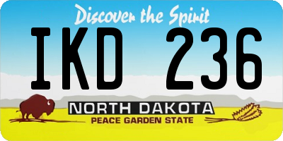 ND license plate IKD236