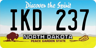 ND license plate IKD237