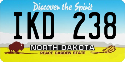 ND license plate IKD238