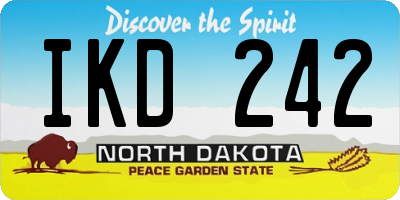 ND license plate IKD242