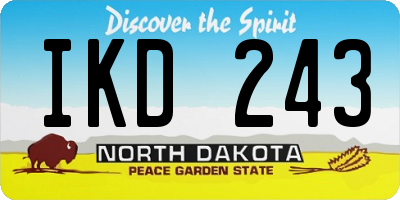 ND license plate IKD243