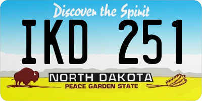 ND license plate IKD251