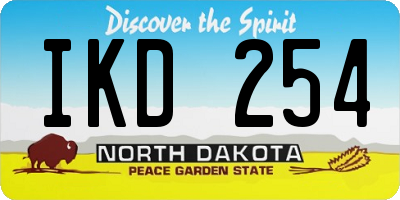 ND license plate IKD254