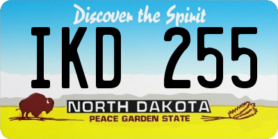 ND license plate IKD255