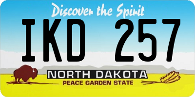 ND license plate IKD257