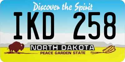 ND license plate IKD258