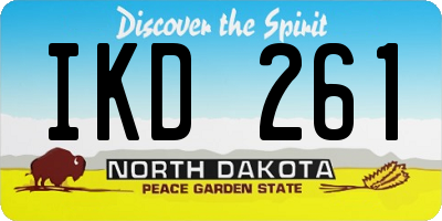 ND license plate IKD261