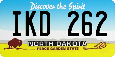 ND license plate IKD262
