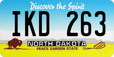 ND license plate IKD263