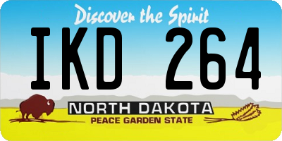 ND license plate IKD264