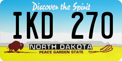ND license plate IKD270