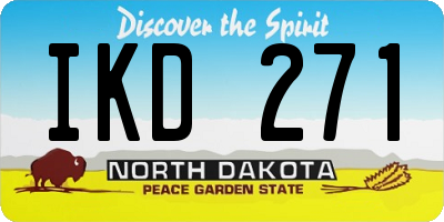 ND license plate IKD271