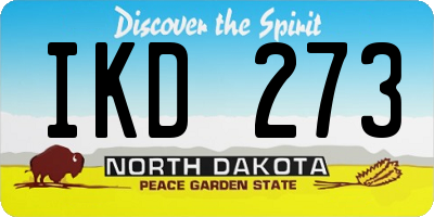 ND license plate IKD273