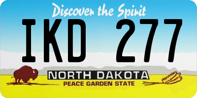 ND license plate IKD277