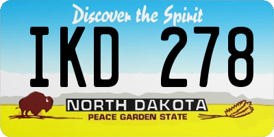 ND license plate IKD278