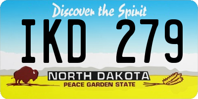ND license plate IKD279