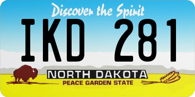 ND license plate IKD281