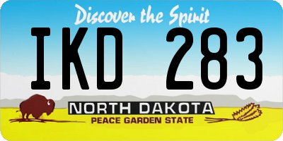 ND license plate IKD283
