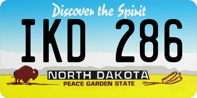 ND license plate IKD286