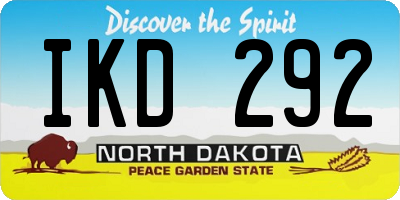 ND license plate IKD292