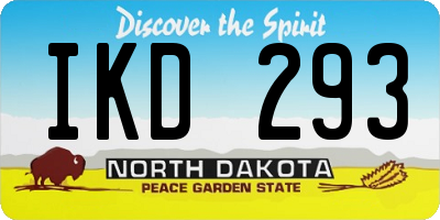 ND license plate IKD293