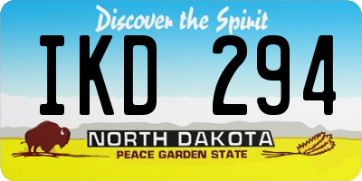 ND license plate IKD294
