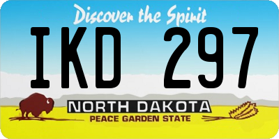 ND license plate IKD297