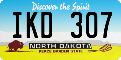 ND license plate IKD307