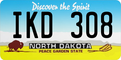 ND license plate IKD308
