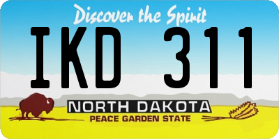ND license plate IKD311