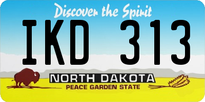 ND license plate IKD313