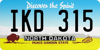 ND license plate IKD315