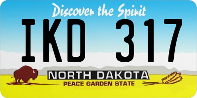 ND license plate IKD317