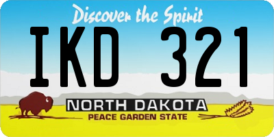 ND license plate IKD321