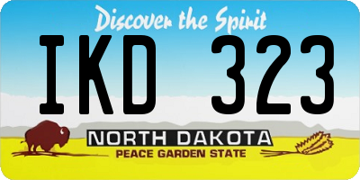 ND license plate IKD323