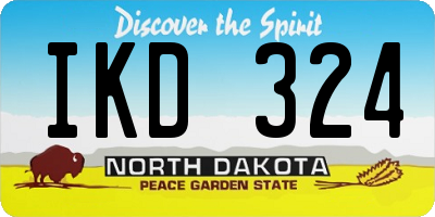 ND license plate IKD324