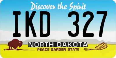 ND license plate IKD327