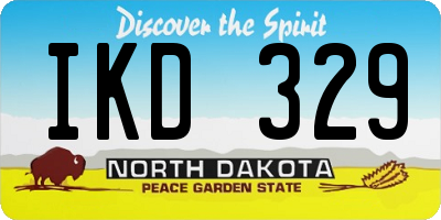 ND license plate IKD329