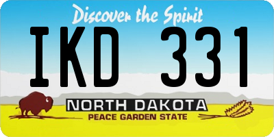 ND license plate IKD331