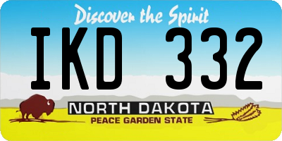 ND license plate IKD332