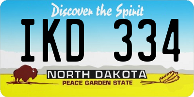 ND license plate IKD334