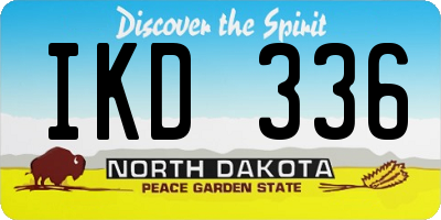 ND license plate IKD336