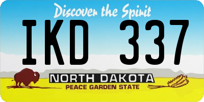ND license plate IKD337