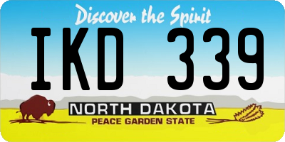 ND license plate IKD339